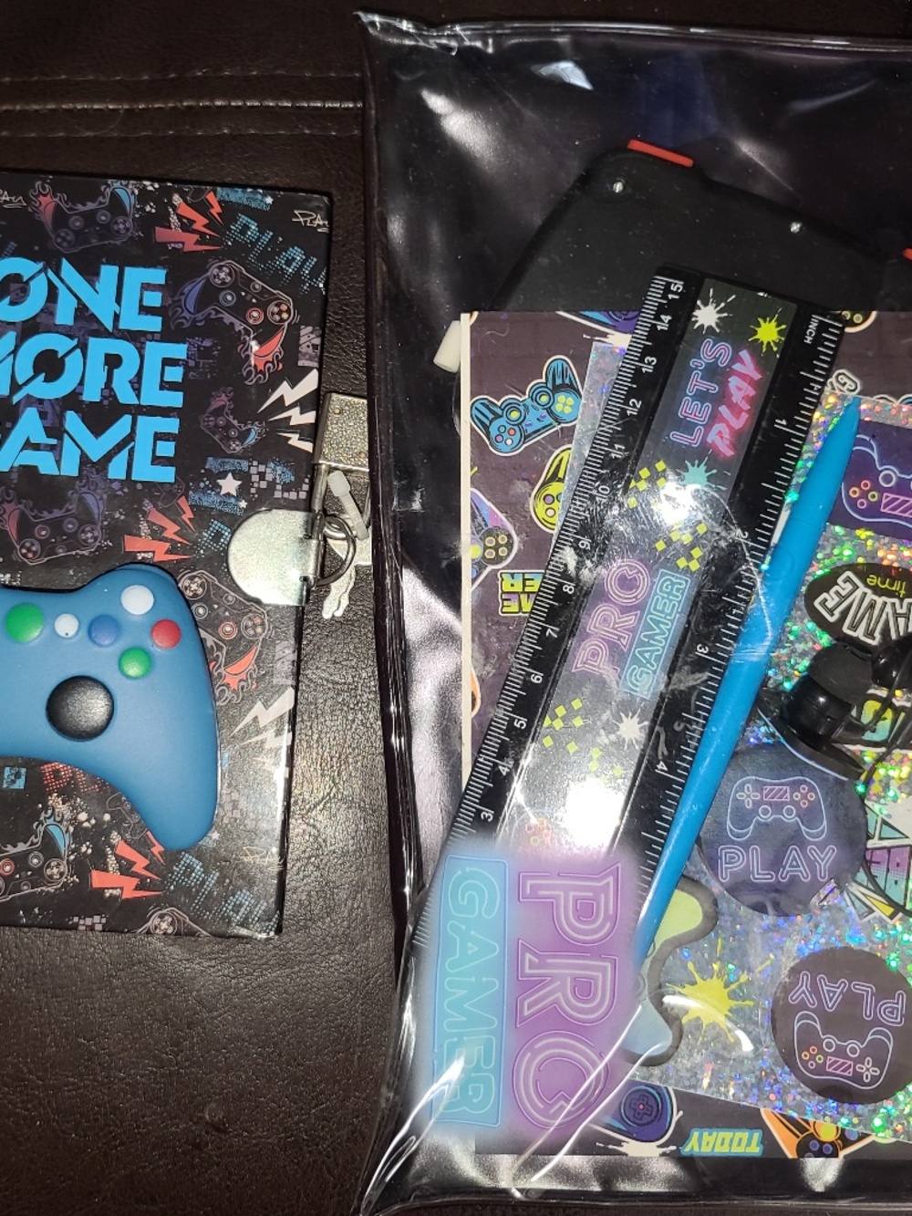 Gaming-themed children's stationery set with gaming themed diary both new